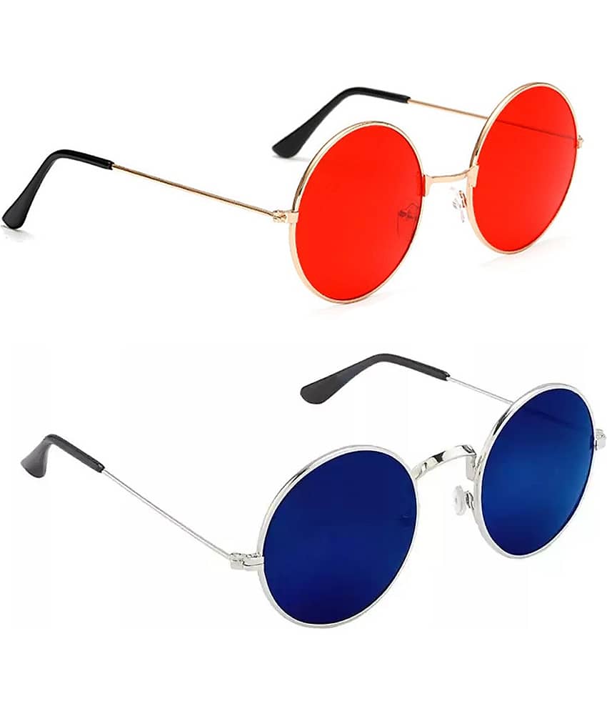 Elligator Multicolor Round Sunglasses ( Pack of 2 )
