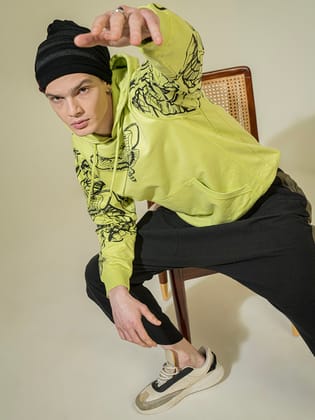 Punk TATTOOED Lime Green Sweatshirt-S / Lime Green / TATTOOED