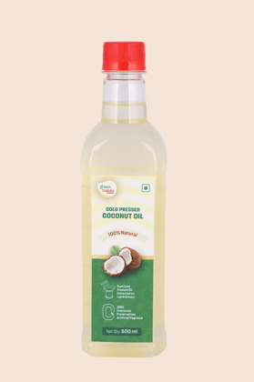 Green Habits Cold Pressed Coconut Oil (500ml) | 100% Natural Wood-Pressed | Cooking, Skin & Hair Care