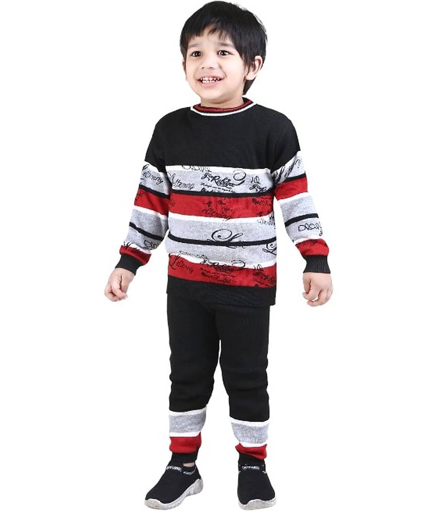 GTwo Pack of 1 Boys Woollen Blend Pullover Sweater ( Black )