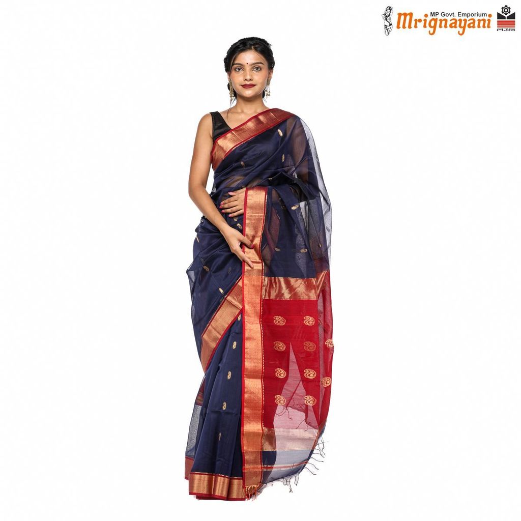 HANDLOOM MAHESHWARI SAREE WITH BLOUSE - Sarees | Buy online on ZillyBuy