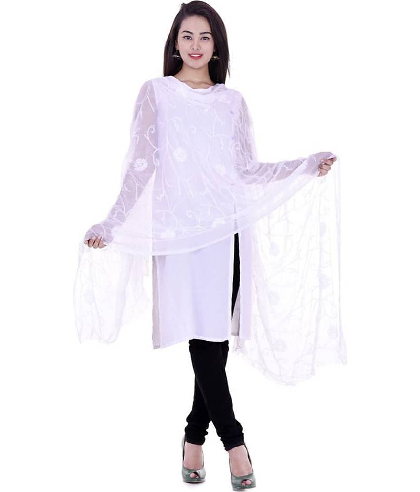 Apratim White Chiffon Dupatta
