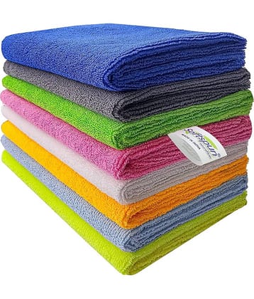 SOFTSPUN B Quality Microfiber Cloth - Going Cheap! 8 pcs - 40x40 cms - 340 GSM - Assorted Colour - Thick Lint & Streak-Free Multipurpose Cloths - for Car Bike Cleaning Polishing Washing & Detailing.