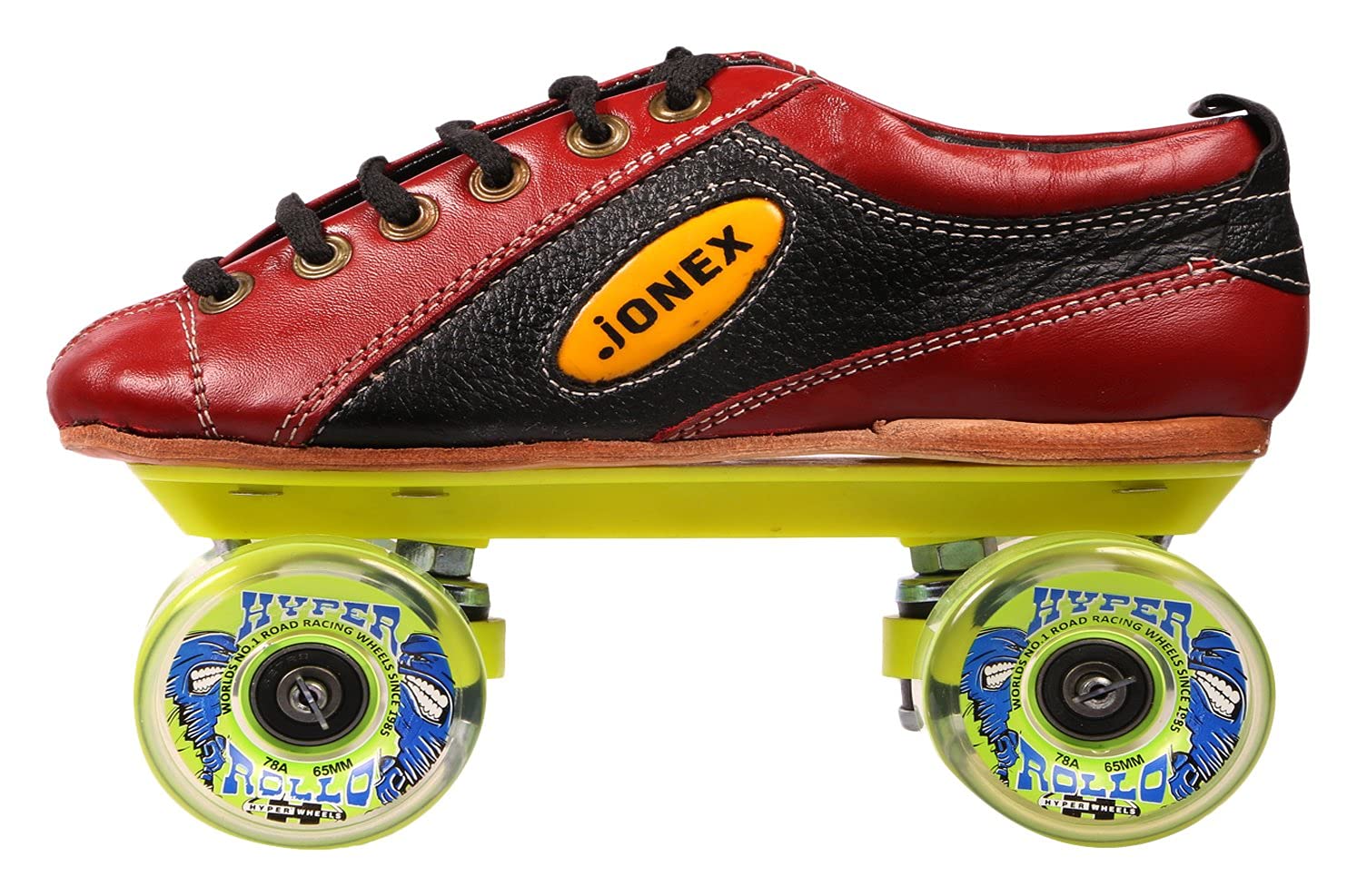 JJ Jonex Shoe Skates, Shoe Skates for Kids, Fix Body Shoe Skates (4 UK/Ind, Black Red- Hypro Rollo)