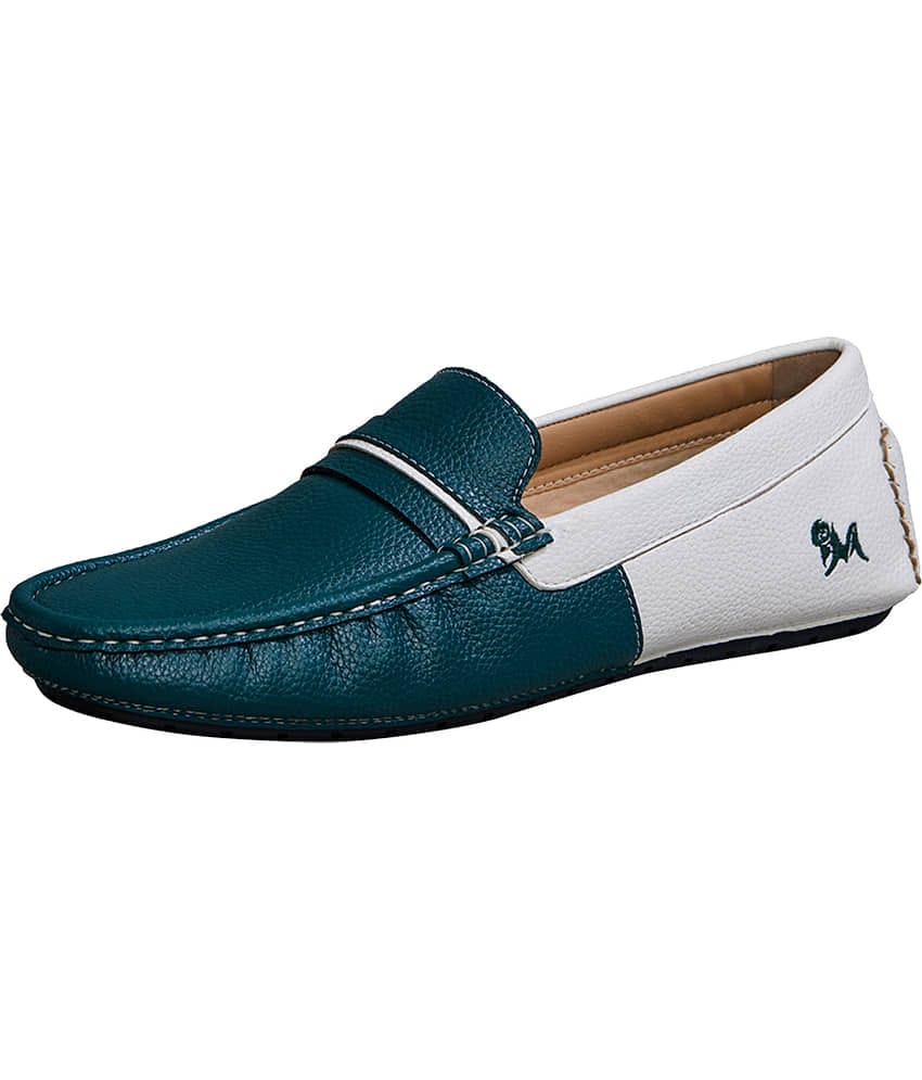 Neemans Color Block Loafers Green Men's Slip on Shoes