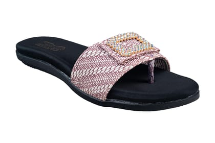 Trendz Ladies Pink Chappal-Rose Gold / 7