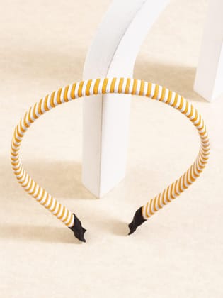 Women Orange Striped Hairband