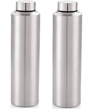 Dynore Fridge Bottle Silver Stainless Steel Fridge Water Bottle 500 mL ( Set of 2 )