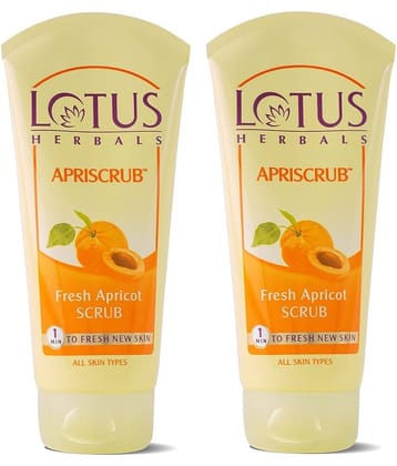 Lotus Herbals Apriscrub Fresh Apricot Scrub , Natural Exfoliating Face Scrub , 100g (Pack of 2)