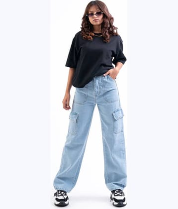 9x denims Women's Regular Fit High-Rise Jeans ( Ice Blue )