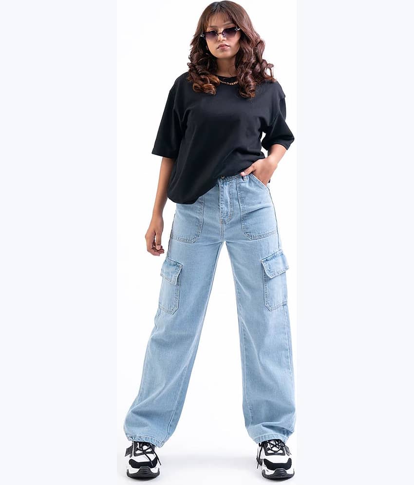9x denims Women's Regular Fit High-Rise Jeans ( Ice Blue )