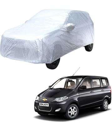 Autoretail Silver Color Dust Proof Car Body Polyster Cover With Mirror Pocket Polyster For Chevrolet Enjoy