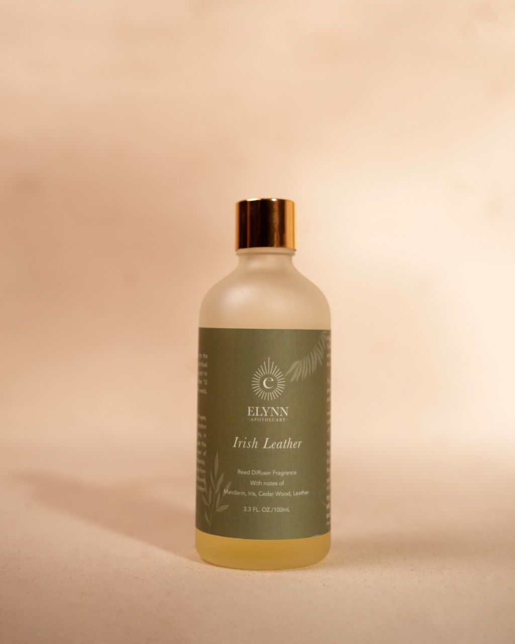 Elynn Apothecary Irish Leather Reed Diffuser Oil Refill (100ml) | Premium Home Fragrance with Notes of Mandarin, Iris, Cedar Wood & Leather