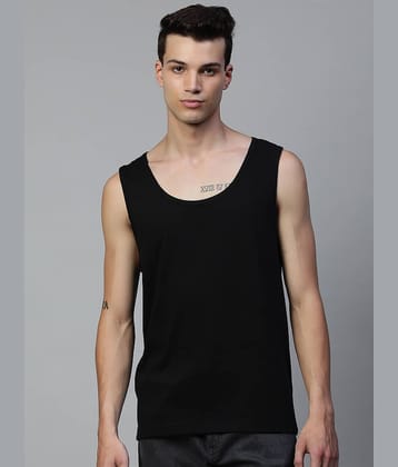 Huetrap Pack of 1 Cotton Blend Regular Fit Men's T-Shirt ( Black )