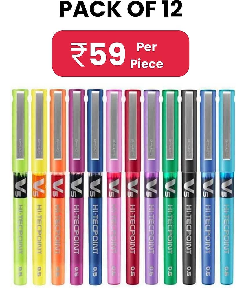 Pilot Hi-Tecpoint V5 Pack of 12 (12 Different Color)