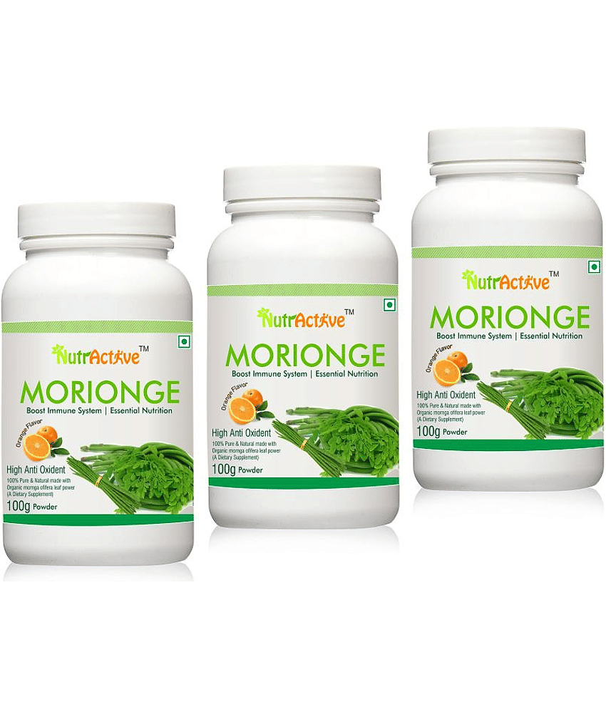 NutrActive Morionge, Moringa leaf and drumstick Powder 300 gm Orange Multivitamins Powder Pack of 3
