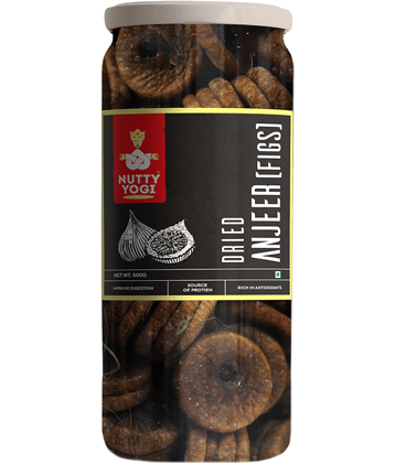 Nutty Yogi Premium Dried Afghani Anjeer 500g | Dried Figs | Rich Source of Fibre Calcium & Iron | Low in calories and Fat Free |