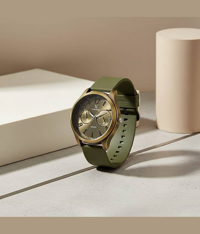 Cosmic Green Silicon Analog Men's Watch