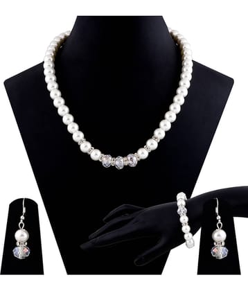 Silver Shine Alloy White Contemporary Contemporary/Fashion Antique Necklaces Set