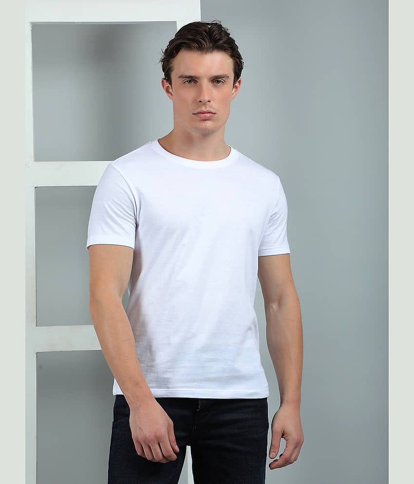 Dollar Cotton Regular Fit Solid Half Sleeves Men's Round T-Shirt - Purple ( Pack of 1 )