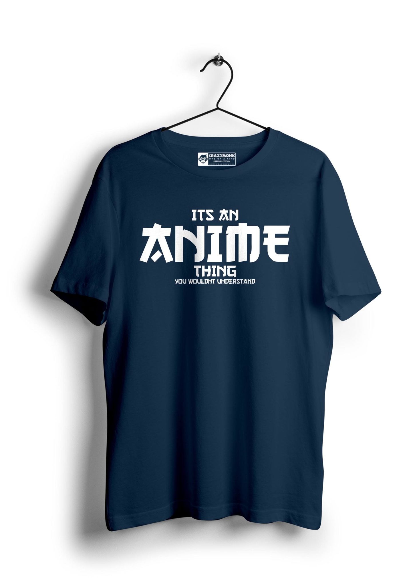 Its anime thing Half Sleeve T-Shirt-Navy Blue / S