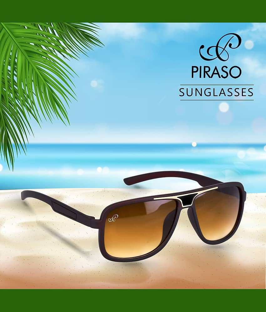 PIRASO Black Rectangular Sunglasses ( Pack of 1 )
