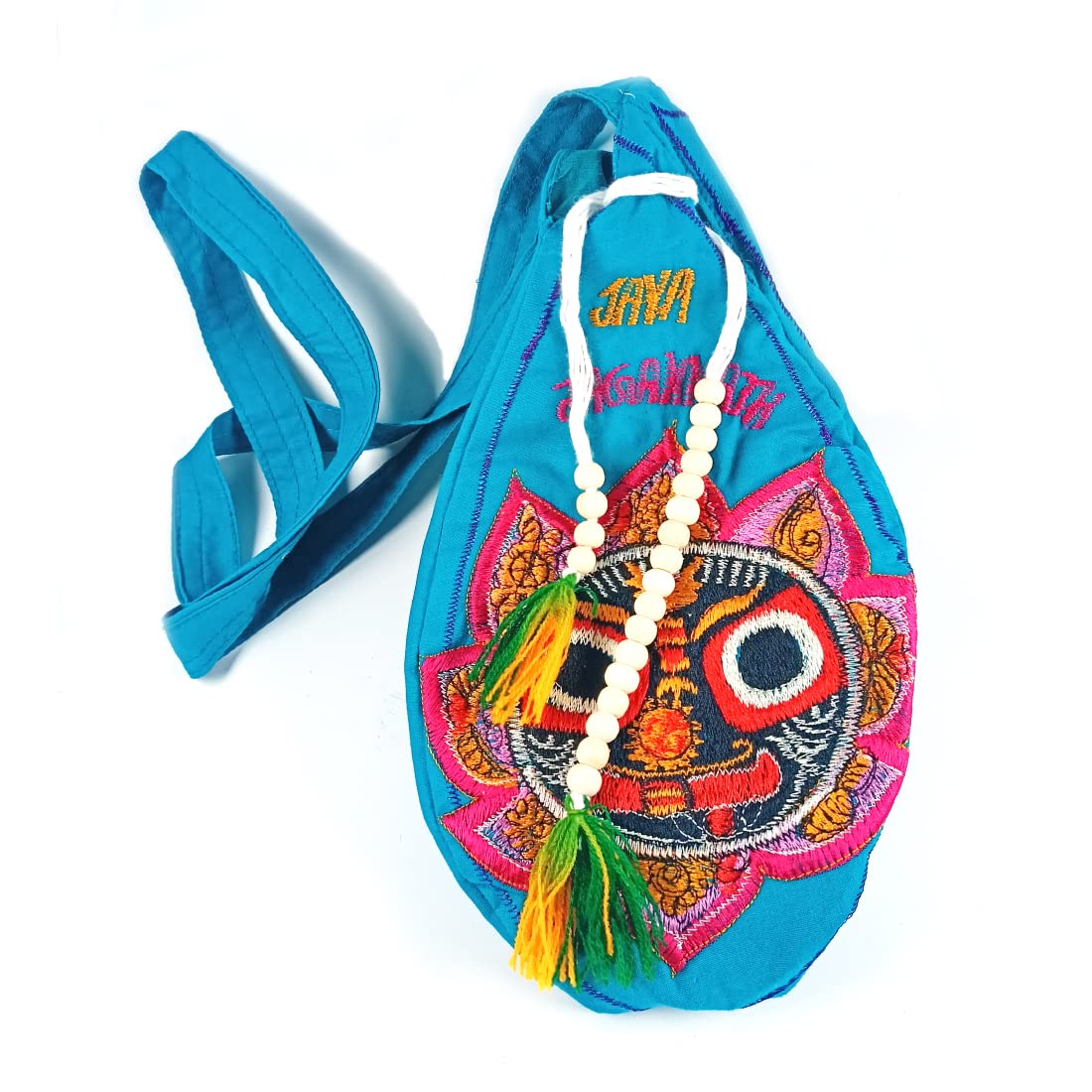 MAYAPURI Traditional Jay Jagannath Embroidery Japa Bag/Chanting Bag/Beads Bag