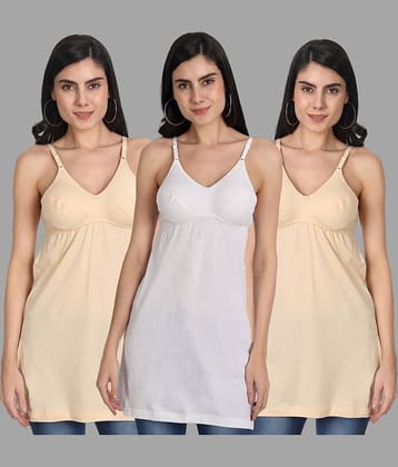 AIMLY Cotton Camisoles - White Pack of 3