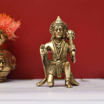 Mighty Hanuman in Brass - 5 Inch Height