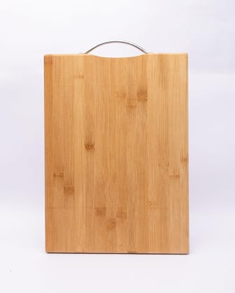 Chopping Board, with Metal Handle, Natural Wood Colour, Bamboo