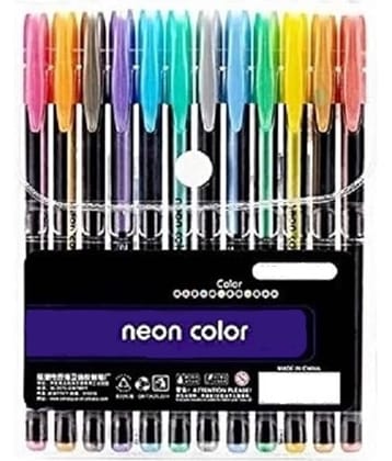 Eclet 12 Pcs Neon Color Set Neon Metallic Fluorescence Highlighter Pastel Gel Pen For Art Sketch Doodle Painting Drawing Kids Gift_F