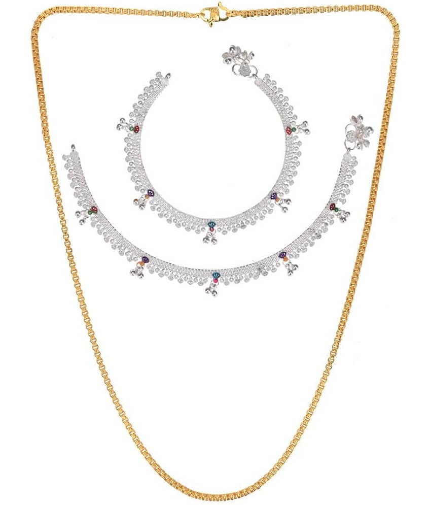 AanyaCentric Multicolor Anklets ( Pack of 3 )