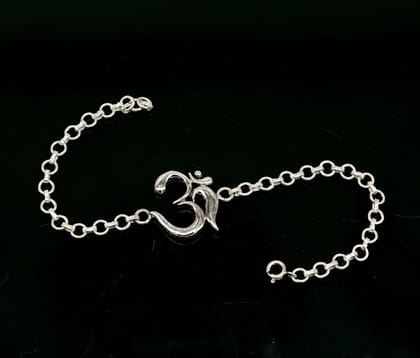 All sizes 925 sterling silver handmade Aum(OM) mantra design Rakhi Bracelet, amazing stylish gift for Rakshabandhan bracelet rk180-7 inches