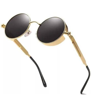PIRASO Black Round Sunglasses ( Pack of 1 )