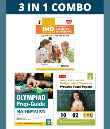 MTG International Mathematics Olympiad (IMO) Workbook, Prep-Guide & Previous Years Papers (PYQs) with Mock Test Paper Class 5 - SOF Olympiad Books For 2024-25 Exam (Set of 3 Books)