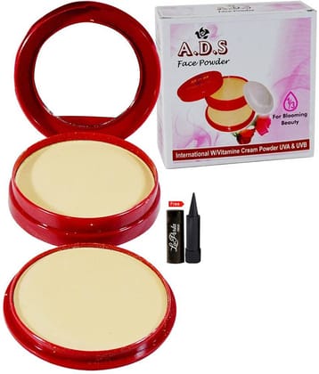 ADS Face Compact Powder With Free Kajal Pressed Powder Beige 23 gm