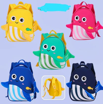 Premium Quality 3D whale Backpack for kindergarten kids-Yellow