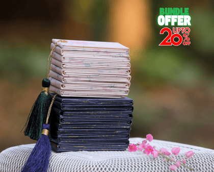 Saree Pleat Maker BUNDLE - MEDIUM 7 pleats + LARGE 7 pleats-Cream / Floral