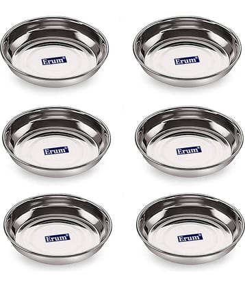 erum 6 Pcs Stainless Steel Steel Dessert Plate