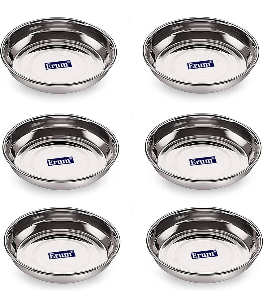 erum 6 Pcs Stainless Steel Steel Dessert Plate