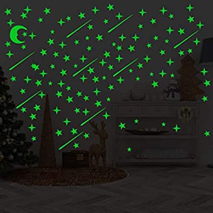 DreamKraft Glow in The Dark GalaXy of Stars Radium Stickers(Green, 73 cm X 65 cm)