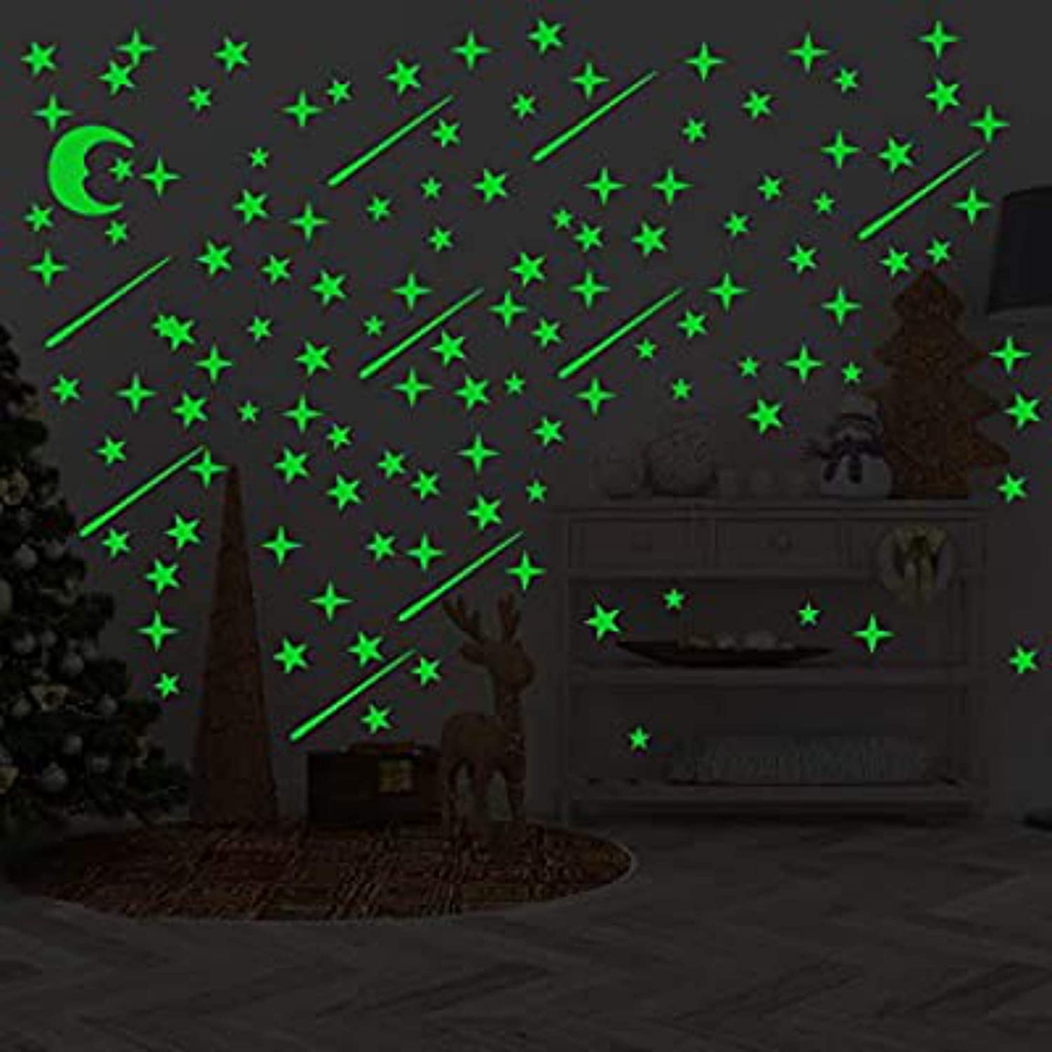 DreamKraft Glow in The Dark GalaXy of Stars Radium Stickers(Green, 73 cm X 65 cm)
