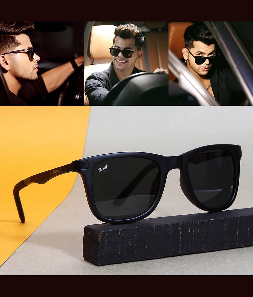 RESIST EYEWEAR Black Rectangular Sunglasses ( Pack of 1 )