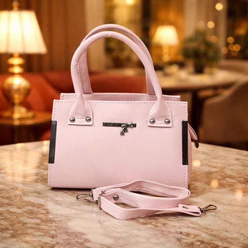 Ksampada Elegant Blush Pink Structured Handbag for Women