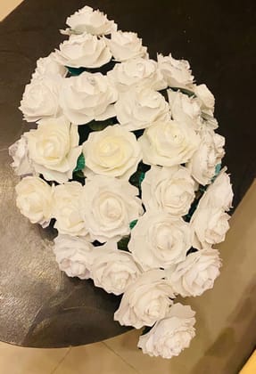 Handmade foam roses with vase