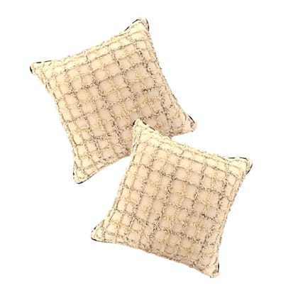 PREETIER Throw Cushion Covers Premium Cotton Square Pillow Cover Pillowcases (Pack of 2) (Cozy Cottage, 16 x 16)