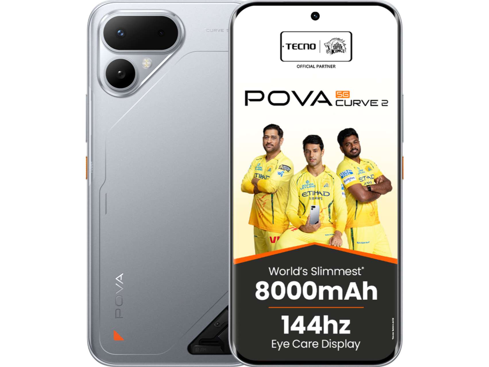 Tecno Pova Curve 2 5G Smartphone, 8GB RAM, 128GB Storage - Melting Silver