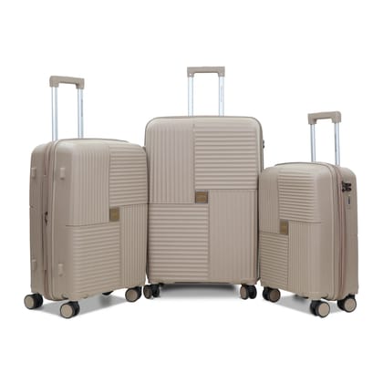AMERICAN TRAVELLER Touris Explore Luggage Trolley Bags | Polypropylene Durable Hard Shell | TSA Type Lock | 360 degree Disc Spinner Wheels | Expandable Suitcase for Travel (Sand Beige, S,M,L, Expo-3set) AMERICAN TRAVELLER Touris Explore Luggage Trolley Bags | Polypropylene Durable Hard Shell | TSA Type Lock | 360 degree Disc Spinner Wheels | Expandable Suitcase for Travel (Sand Beige, S,M,L, Expo-3set)