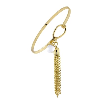 Delicate Dangling 18K Gold Brass Bangle Kada Cuff Bracelet Women