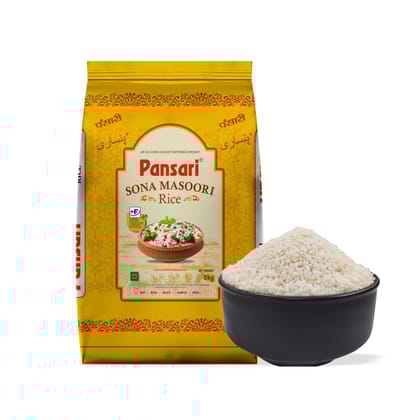 Pansari Premium Fortified Sona Masoori Rice – Light, Aromatic & Nutrient-Rich, Ideal for Daily Cooking, Biryani & South Indian Dishes, Sona Masoori Rice